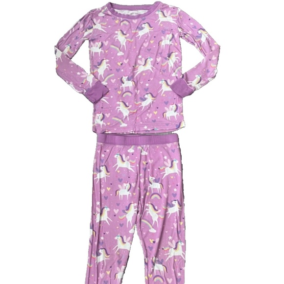 Little Sleepies - Sienna's Unicorns Two-Piece Bamboo Viscose Pajama Set Size 4T - Picture 2 of 8